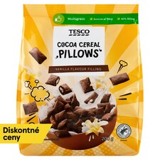 Tesco Kakaové obilninové vankúšiky s náplňou s vanilkovou príchuťou 200 g