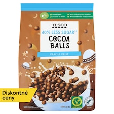Tesco Pšeničné špaldové kakaové guľôčky s pridanými vitamínmi a železom 450 g