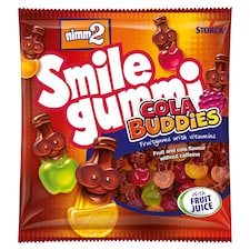 nimm2 Smilegummi Cola Buddies želé s ovocnou a kolovou príchuťou s vitamínmi 90 g