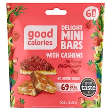 Good Calories Tyčinky s kešu orieškami a s malinami 6 x 17 g (102 g)