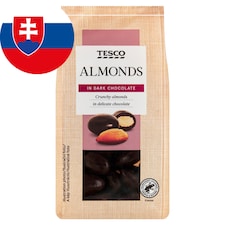 Tesco Mandle jadrá pražené v horkej čokoláde 120 g