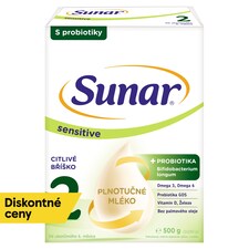Sunar Sensitive 2 následná dojčenská mliečna výživa v prášku 2 x 250 g (500 g)