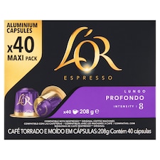 L'OR Espresso Lungo Profondo pražená mletá káva 40 kapsúl 208 g