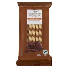 Tesco Oblátkové trubičky s čokoládovým krémom 280 g