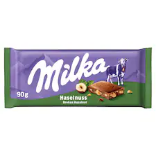 Milka Hazelnut mliečna čokoláda z alpského mlieka s drvenými jadrami lieskových orechov 90 g