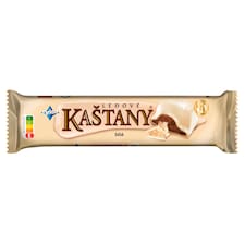 ORION LEDOVÉ KAŠTANY Tyčinka v bielej čokoláde s kakaovoorieškovou náplňou 45 g