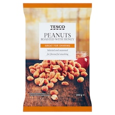 Tesco Pražené lúpané arašidy s medom 200 g