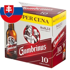 Gambrinus Originál 10 pivo výčapné svetlé 8 x 0,5 l (4 l)