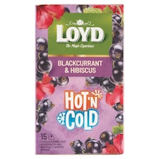 Loyd Hot'n Cold ovocno-bylinný čaj s príchuťou čiernych ríbezlí a s kvetom ibišteka 15 x 2 g (30 g)