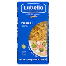 Lubella Fusilli vrtuľky bezvaječné pšeničné cestoviny sušené 400 g