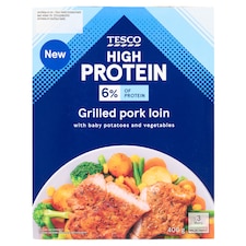 Tesco High Protein grilované bravčové karé s pečenými zemiakmi a dusenou zeleninou 400 g