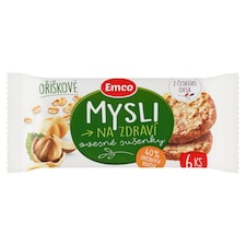 Emco Mysli na Zdraví Ovsené sušienky s lieskovými orechami 6 ks 60 g