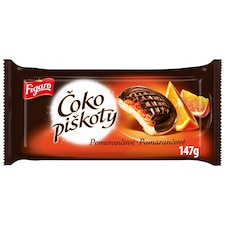 Figaro Čokopiškoty so želé s pomarančovou príchuťou polomáčané v čokoláde 147 g