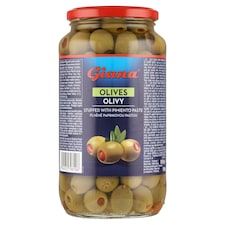 Giana Olivy zelené plnené paprikovou pastou v slanom náleve 935 g