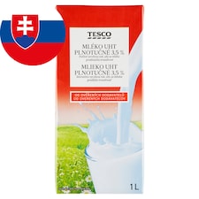 Tesco Mlieko UHT plnotučné 3,5% 1 l