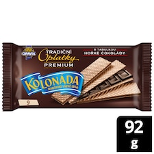 Kolonada Oplatky Premium s horkou čokoládou Oplatky S múkou z programu Harmony. Rodinné balenie 92 g