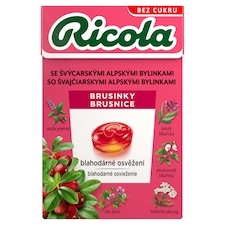 Ricola Brusnice švajčiarské bylinné cukríky 40 g