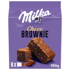 Milka Choco Brownie jemné pečivo s čokoládou, mliečnou čokoládou a kúskami mliečnej čoko. 150 g
