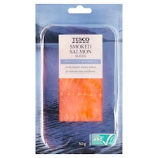 Tesco Plátky lososa atlantického údené 50 g