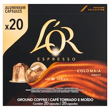 L'OR Espresso Colombia Andes pražená mletá káva 20 kapsúl 104 g